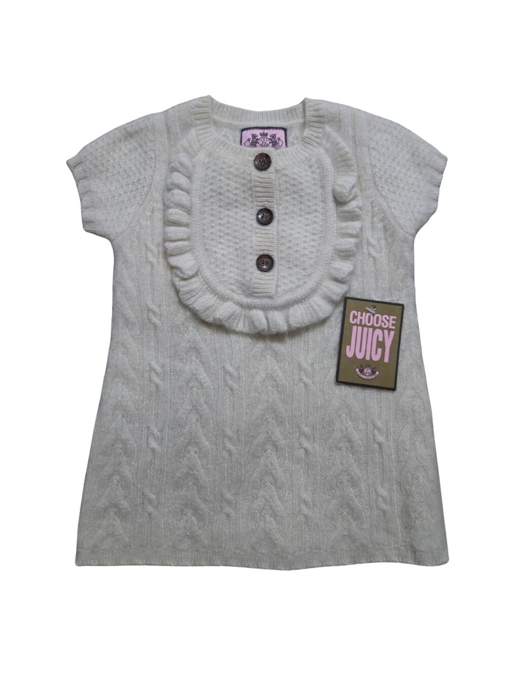 Juicy Couture Sweater Dress Baby 3-6 Months Knit Wool Cashmere Y2K Luxury Cream